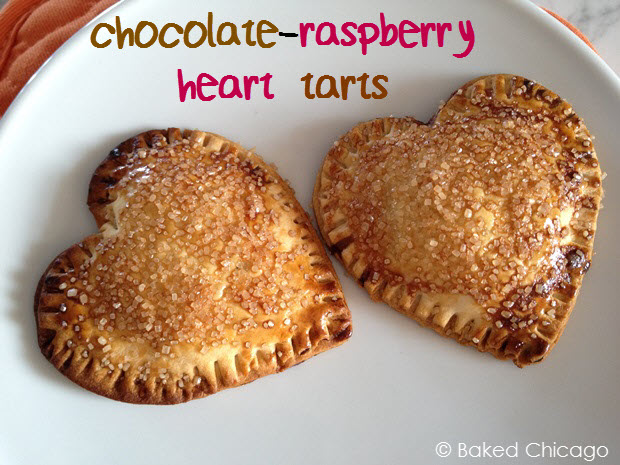 chocolate-raspberry heart tarts