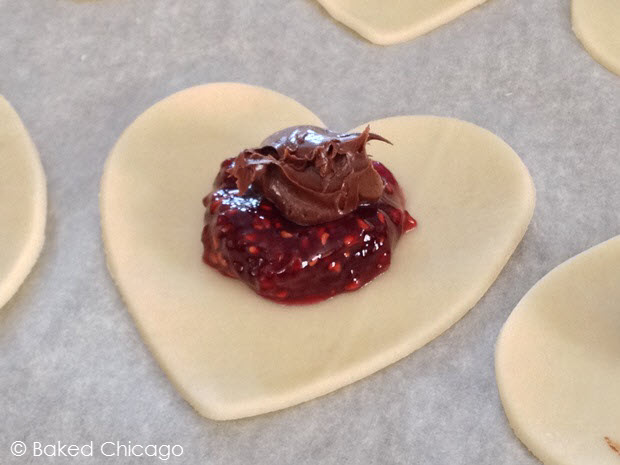 fill the center of each chocolate-raspberry heart tart