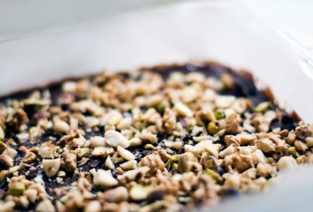 Asylum Brownies with pistachios, walnuts and almonds