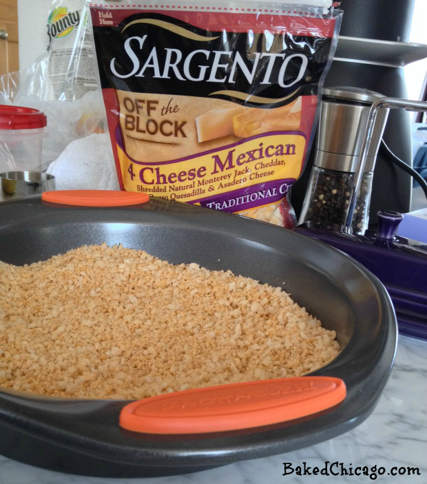mix the spices and cheese with the breadcrumbs