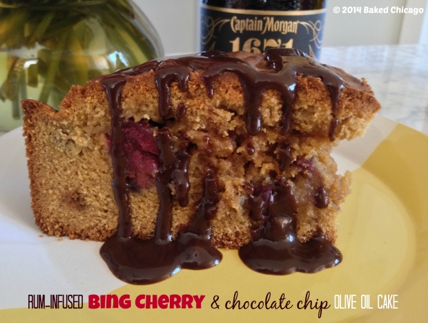 Rum-infused Bing Cherry Chocolate Chip Olive Oil Cake_hero_a